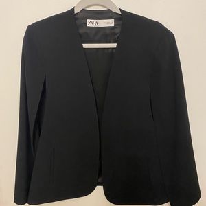 Zara Black Cape Blazer, Size Medium